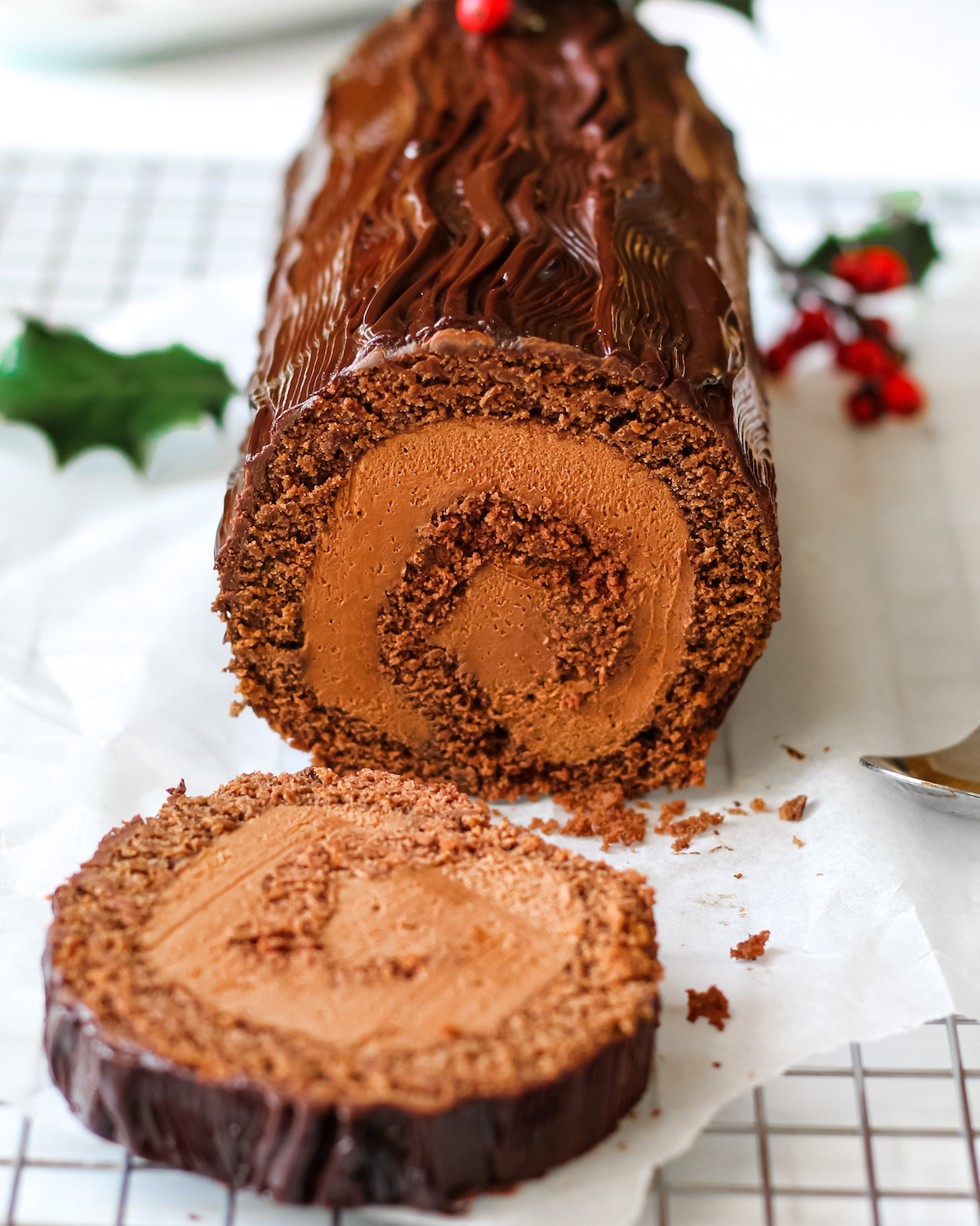 Festive Christmas Cake Roll (with Cake Mix!) - Stef's Eats and Sweets