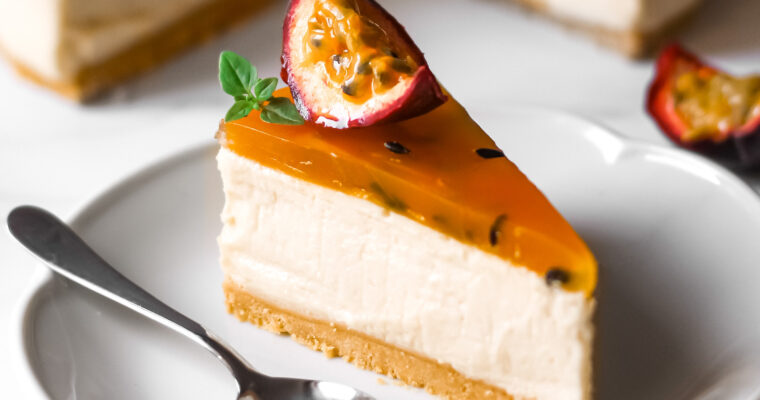 Vegan No-Bake Passionfruit Cheesecake