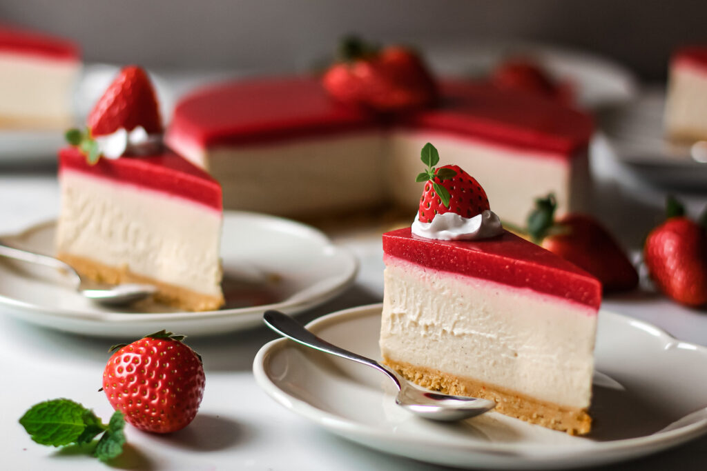 Vegan No-Bake Strawberry Cheesecake - Project Vegan Baking