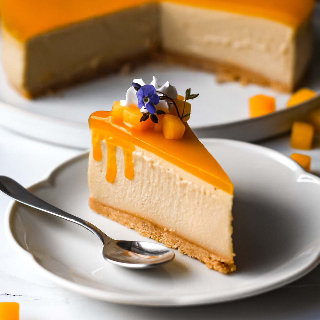 Vegan Mango Cheesecake (No-bake) - Project Vegan Baking